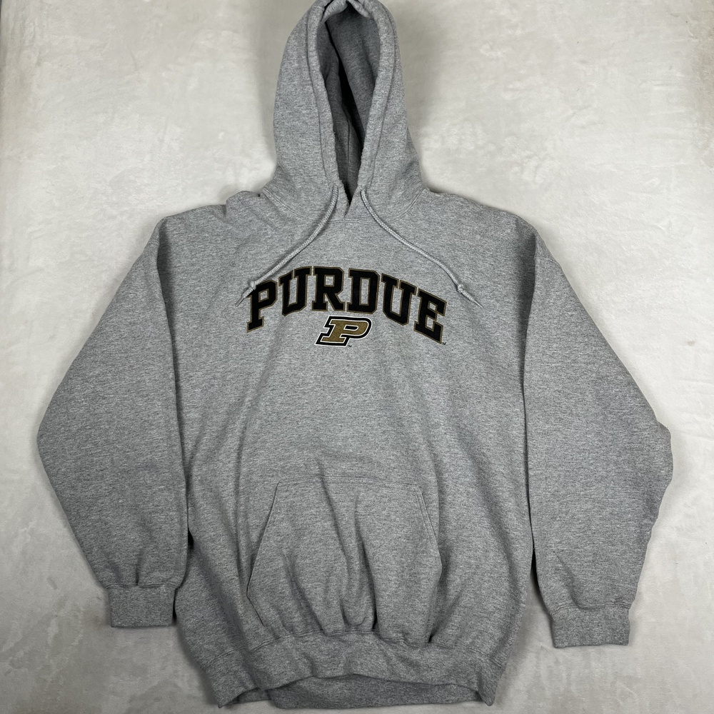 VTG Purdue Boilermakers Hoodie Sweatshirt Mens 2XL Gray NCAA College Pullover